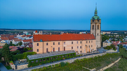 Obraz premium Sunset panorama view of Melnik in Czech republic