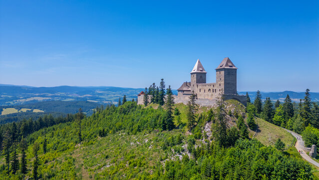 Panorama view of Kasperk castle in Czech republic