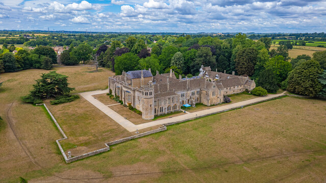 Panorama view of Lacock abbey in England