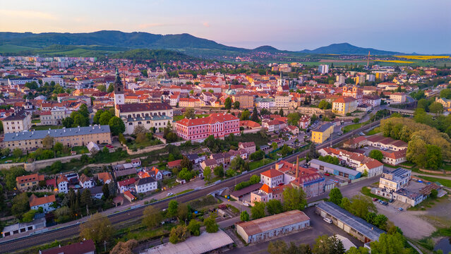Sunset panorama of Litomerice, Czech republic