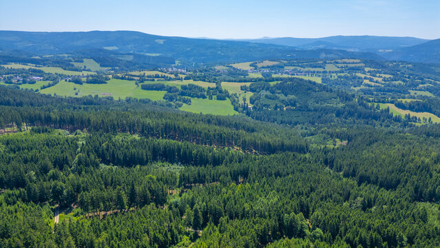 Natural landscape of Kasperk mountains in Czech republic