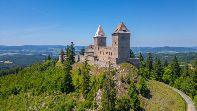 Panorama view of Kasperk castle in Czech republic