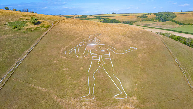 Aerial view of Cerne Giant in England