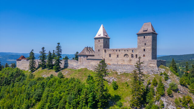 Panorama view of Kasperk castle in Czech republic