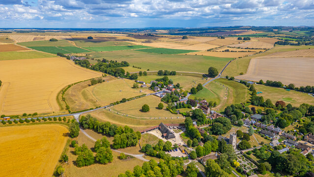 Aerial view of Avebury stone circle in England