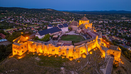 Obraz premium Sunset view of Sumeg castle in Hungary