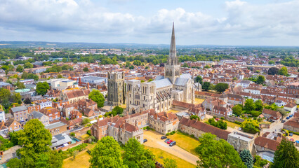 Panorama view of Chichester cathedral in England