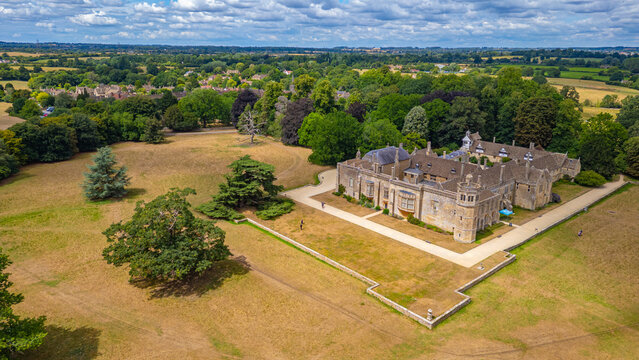 Panorama view of Lacock abbey in England