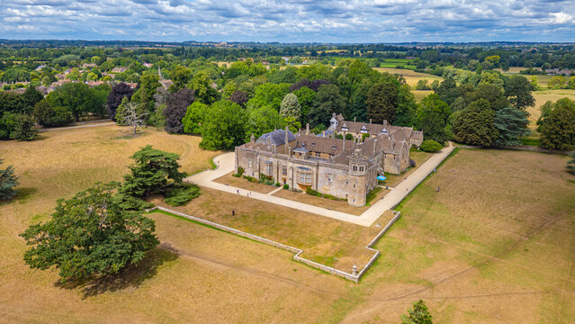 Panorama view of Lacock abbey in England