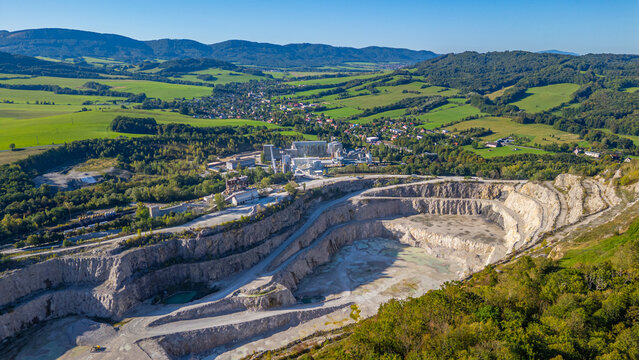 Limestone quarry at Stramberk in Czech republic