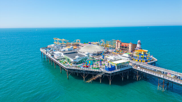 Brighton palace pier in England during a sunny day