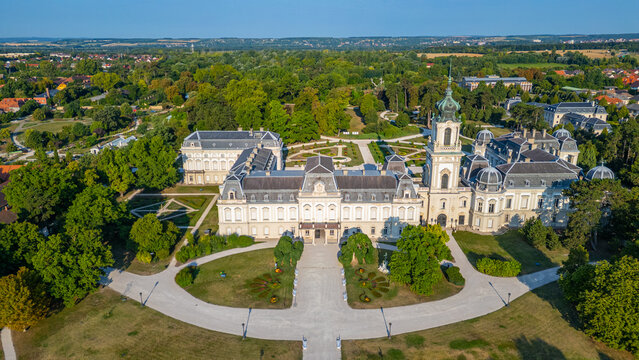 Panorama view of Festetics Palace at Keszthely in Hungary during