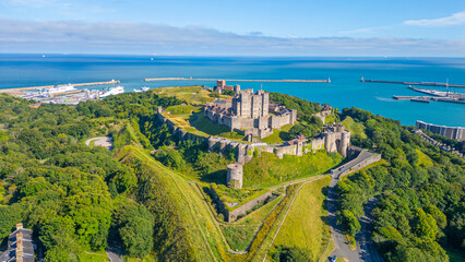 Panorama view of Castle of Dover in England © dudlajzov