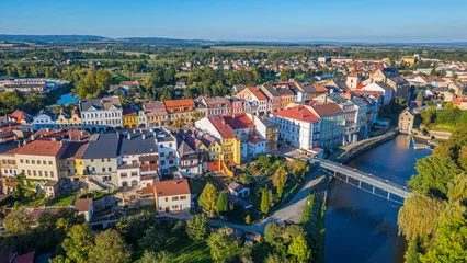 Fotobehang Tsjechië Panorama view of the old town of Jaromer, Czech republic  © dudlajzov