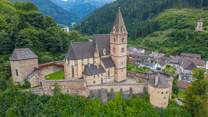 Fototapeta premium Church-Castle St. Oswald at Eisenerz in Austria