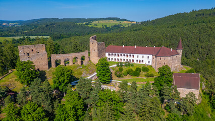 Panorama view of Velhartice castle in Czech republic © dudlajzov