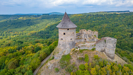 Somoska castle during a cloudy day, Slovakia © dudlajzov