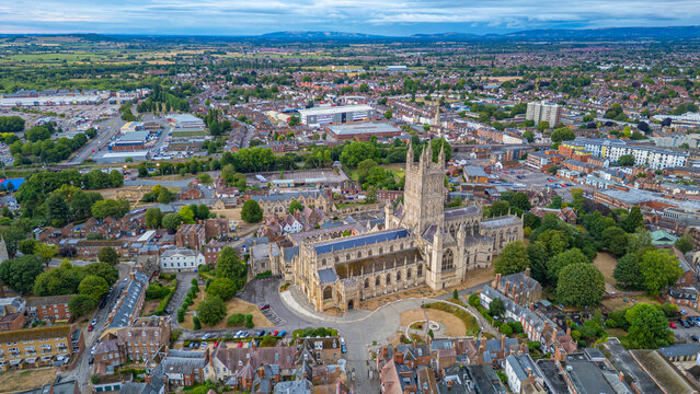 Panorama view of Gloucester cathedral in England