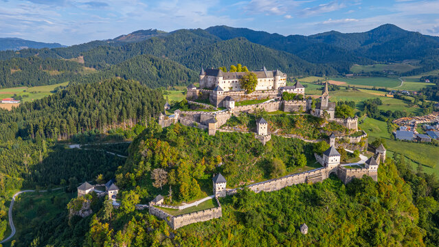Panorama view of Hochosterwitz castle in Austria