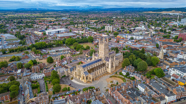 Panorama view of Gloucester cathedral in England