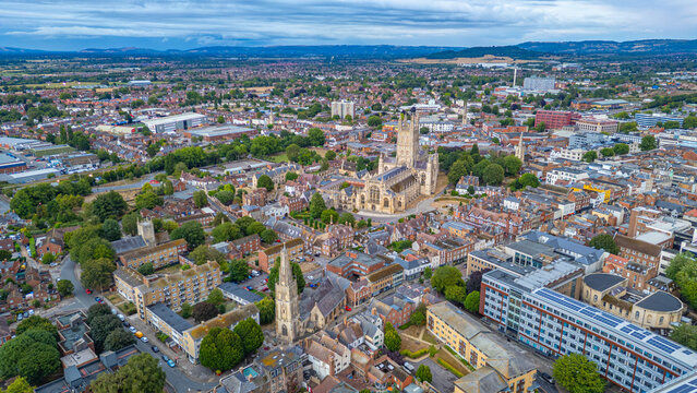 Panorama view of Gloucester cathedral in England