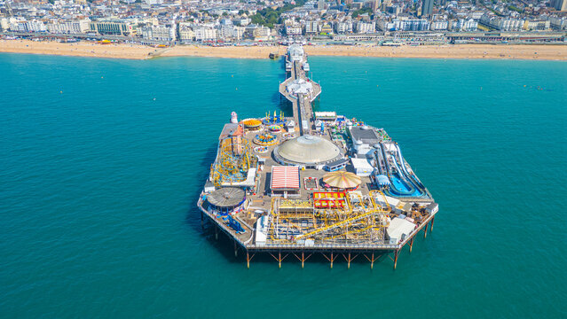 Brighton palace pier in England during a sunny day