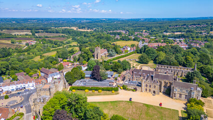 Battle abbey in England during a sunny day
