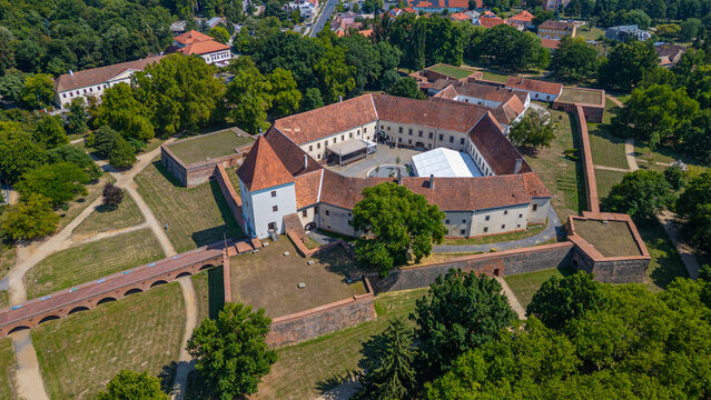 Nadasdy castle during a sunny day in Sarvar, Hungary