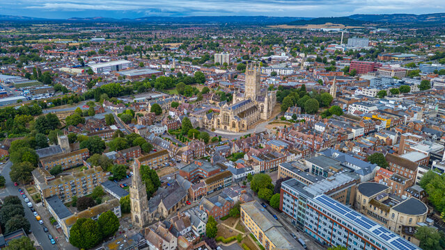 Panorama view of Gloucester cathedral in England