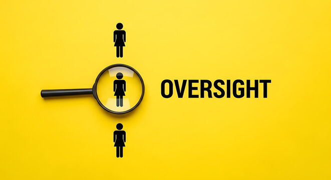Employee Oversight and Workplace Control Concept Showing Individual Monitoring, Management Supervision, Performance Review and Corporate Accountability