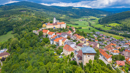 Obraz premium Panorama view of the old town of Althofen in Austria