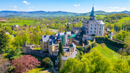 Panorama of Frydlant castle during a sunny day, Czech republic © dudlajzov