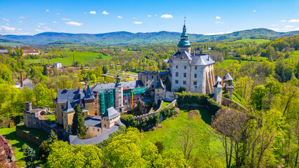 Panorama of Frydlant castle during a sunny day, Czech republic © dudlajzov