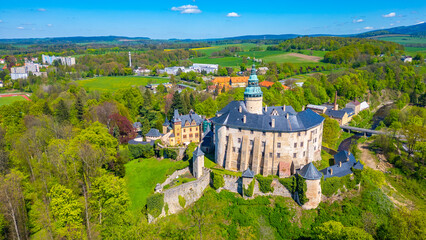 Panorama of Frydlant castle during a sunny day, Czech republic © dudlajzov