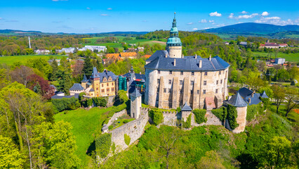 Panorama of Frydlant castle during a sunny day, Czech republic © dudlajzov