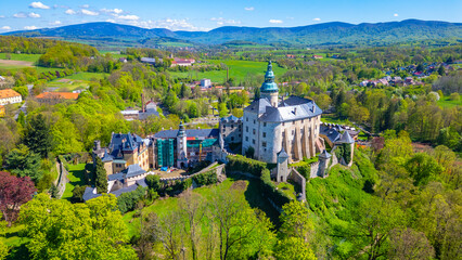 Panorama of Frydlant castle during a sunny day, Czech republic © dudlajzov