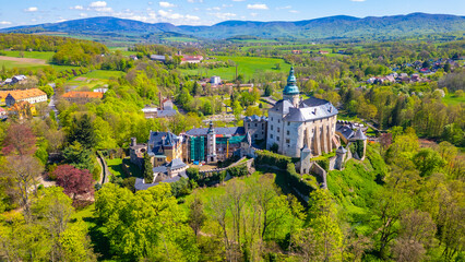 Panorama of Frydlant castle during a sunny day, Czech republic © dudlajzov