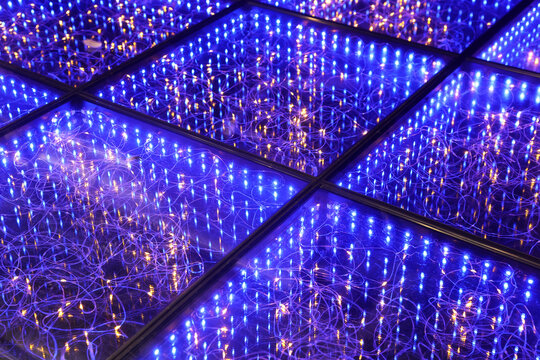 Infinite Blue LED Mirror Grid