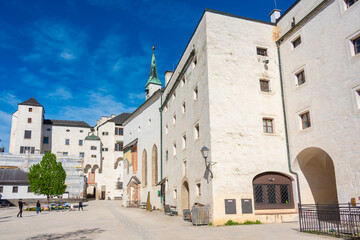 Fototapeta premium Courtyard of Hohensalzburg fortress in Salzburg, Austria