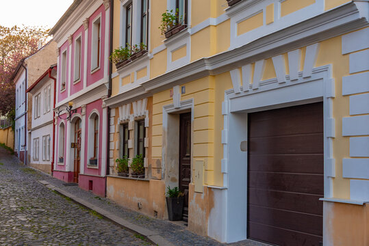 Colourful buildings at the old town of Litomerice, Czech republi