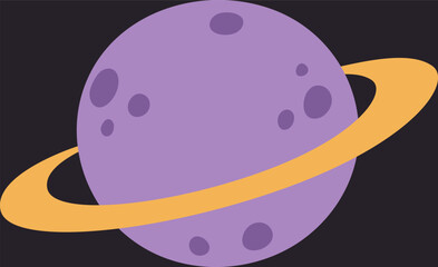 Naklejka premium Planet With Crater Surface Encircled Ring