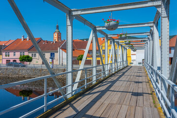 Naklejka premium Otava riverside in Susice, Czech republic