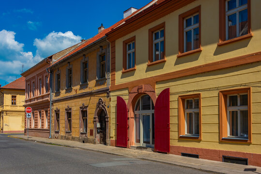 Summer day at the main square of Terezin, Czech republic