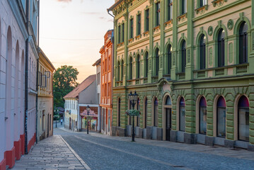 Naklejka premium Colourful houses in Czech town Pisek