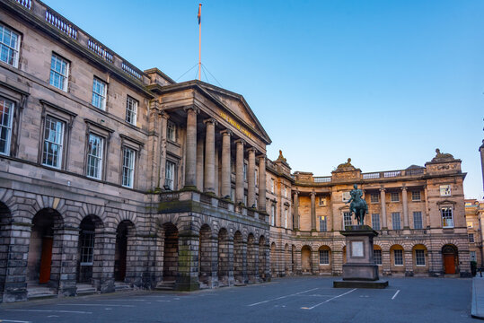 Sunrise view of the Supreme courts in Edinburgh, Scotland