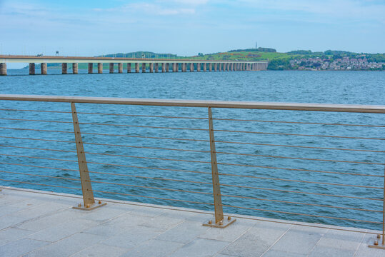 Tay road bridge over Tay river in Dundee, Scotland