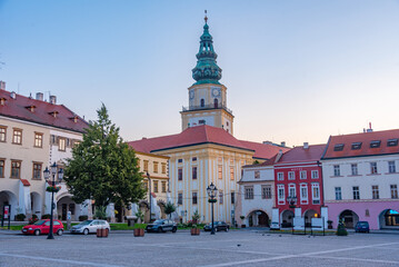 Obraz premium Sunrise view of Velke namesti in Kromeriz, Czech republic
