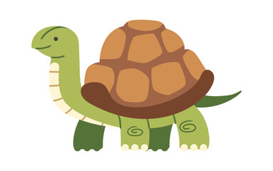 Obraz premium Turtle Walking Side View Cartoon