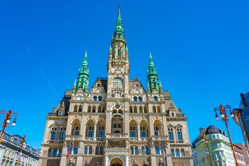 Obraz premium Summer day and town hall in Liberec, Czech republic