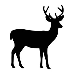 Obraz premium Black deer silhouette vector illustration for hunting and wildlife designs and decoration needs